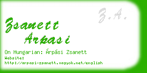 zsanett arpasi business card