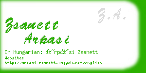 zsanett arpasi business card